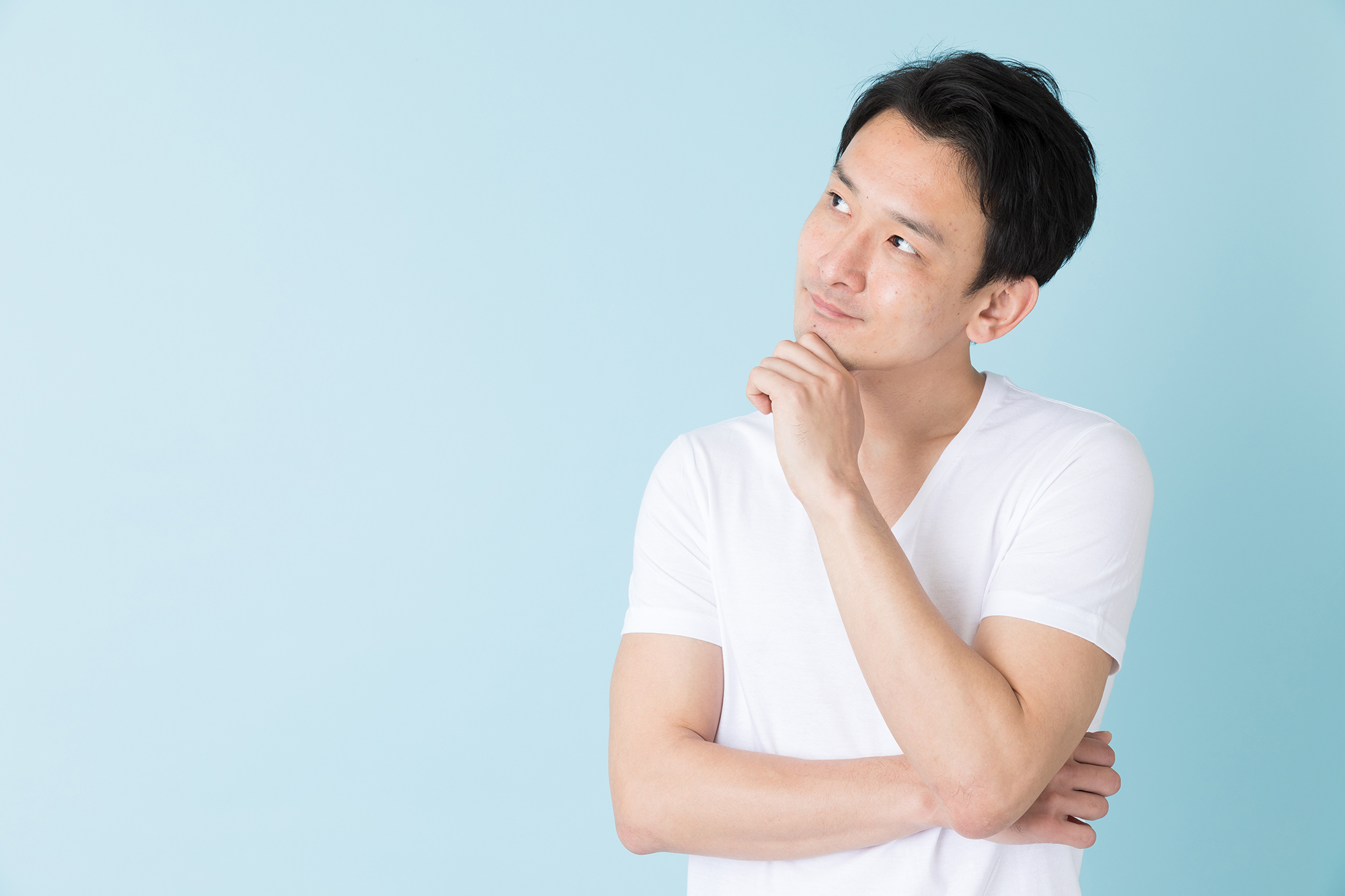男性 ブルーバック